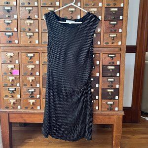 Loft sleeveless sheath dress, side ruched